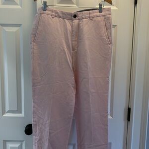 Brooks Brothers Clark Straight Fit Pink Linen Pants